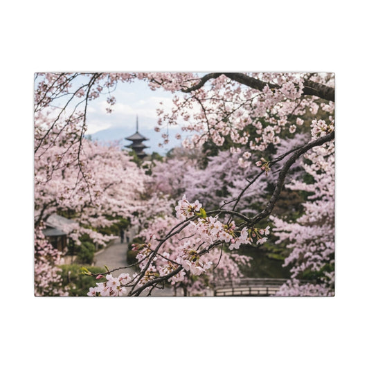 Fukinsei Cherry Blossom Canvas Art - Dark Japandi Moody Minimal Art Print