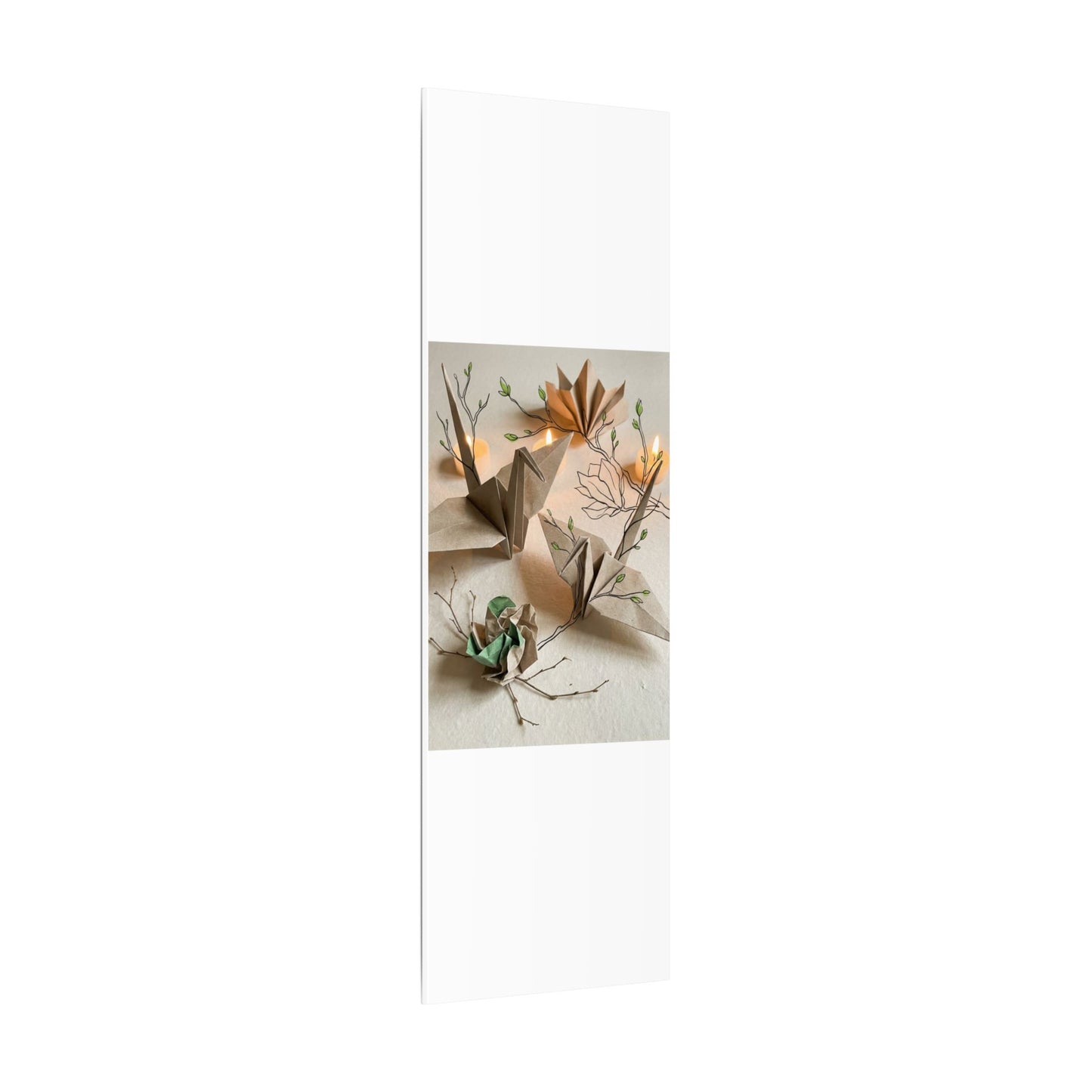Paper Fold Spring Canvas Art | Japandi Earthy Design