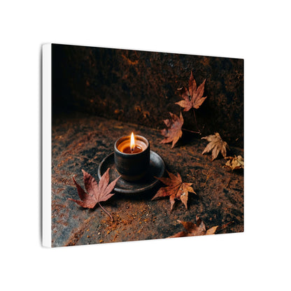 Dark Japandi Rust Patina in Candlelight | Shadow Zen Canvas Art
