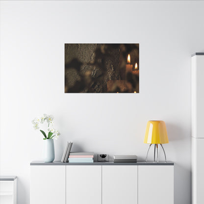 Shadow Play Dark Texture Canvas Art | Moody Dark Japandi Art