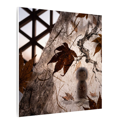 Shoji Screen Autumn Canvas Art | Dark Japandi Atmospheric Design