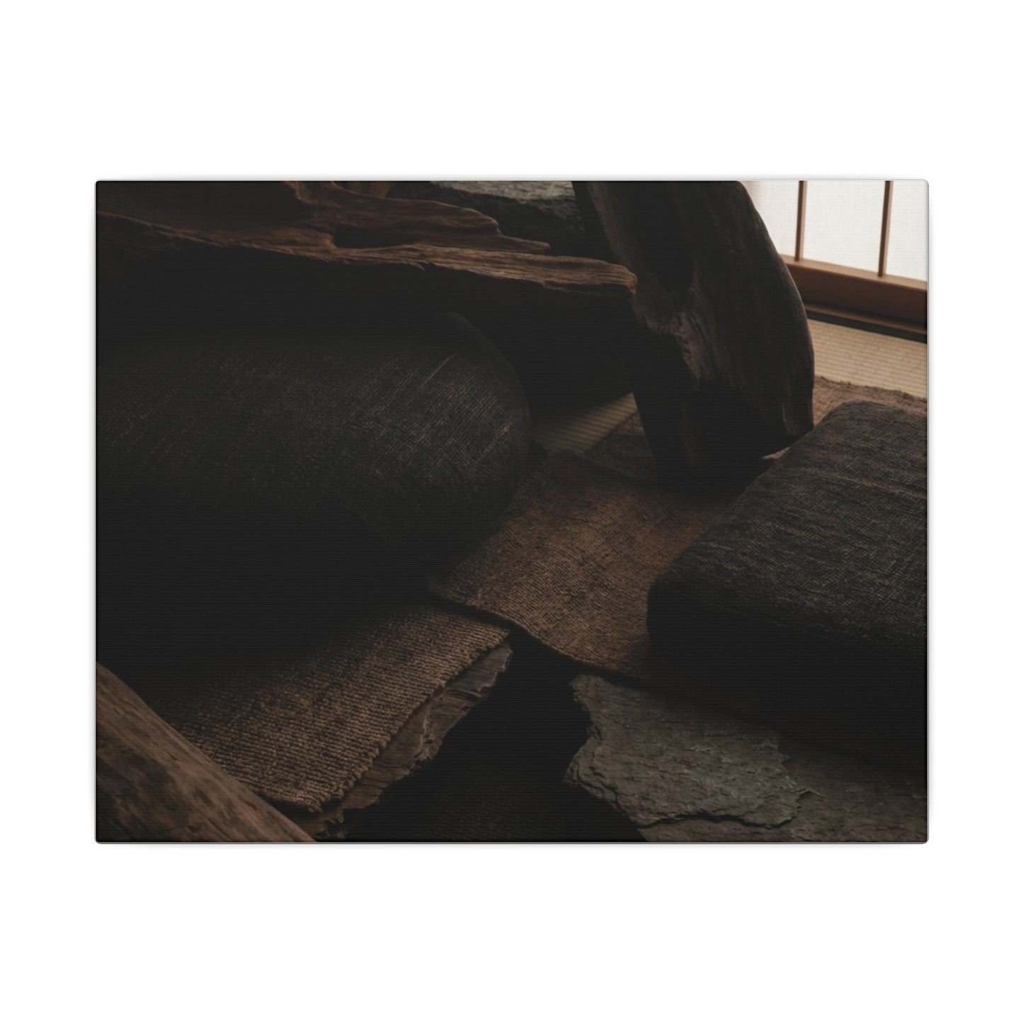 Dark Japandi Shadow Zen Canvas Art
