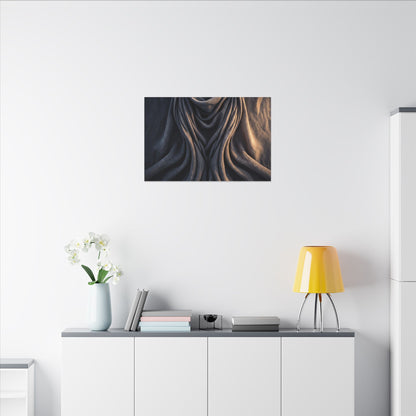 Moody Silk Drape Canvas Art - Shadow Zen Dark Japandi