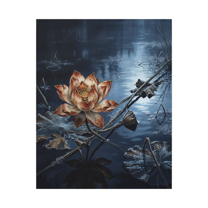 Winter Lotus Flower Broken Beauty Canvas Art | Healing Decor