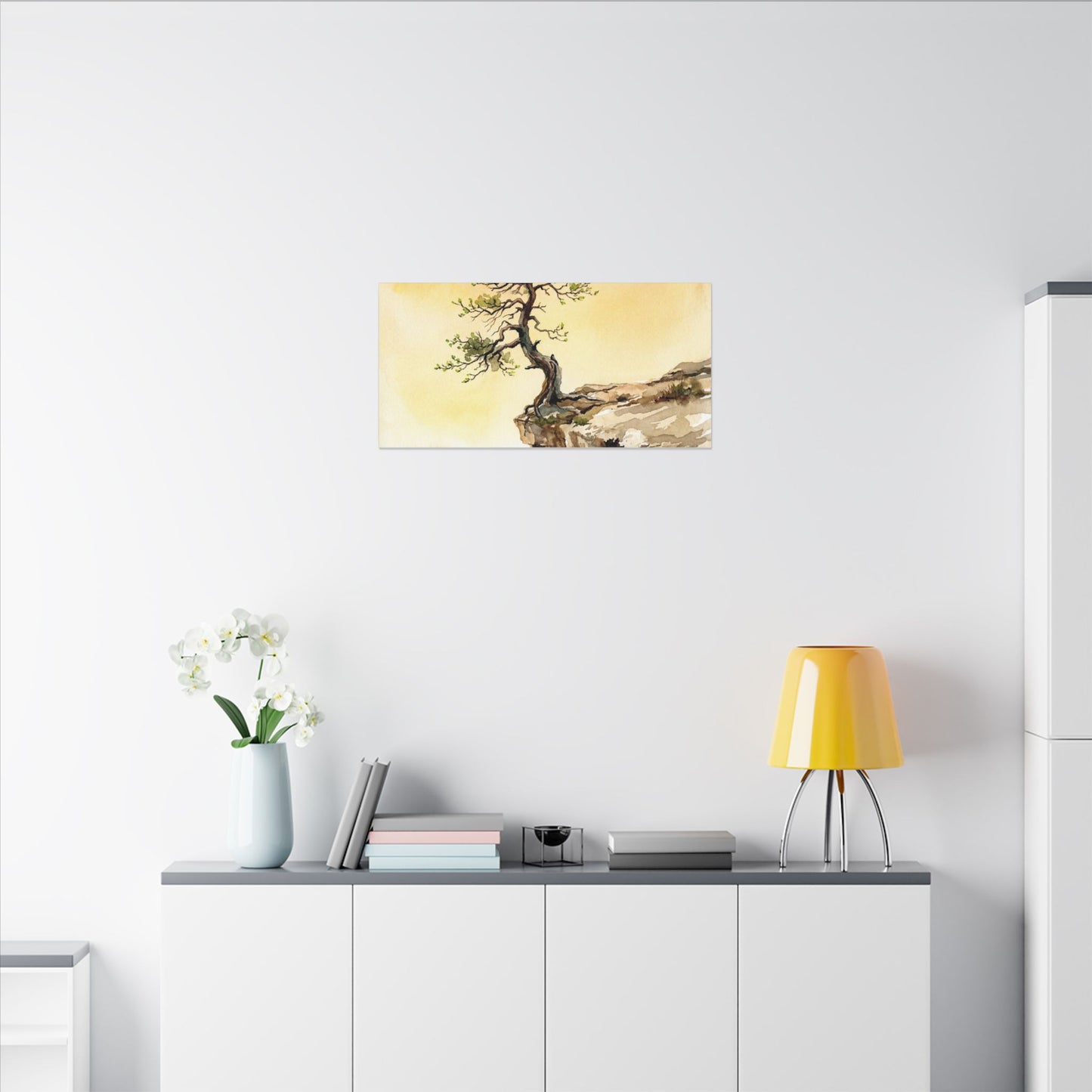 Golden Hour Pine Tree Canvas Art - Japandi Fukinsei