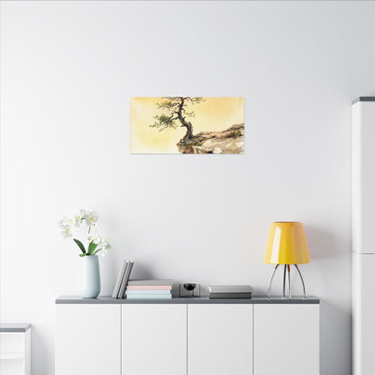 Golden Hour Pine Tree Canvas Art - Japandi Fukinsei