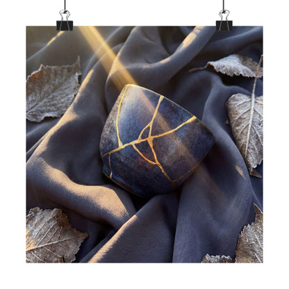 Resilient Silk Drape Wall Art Print - Gold Repair Kintsugi Art Print