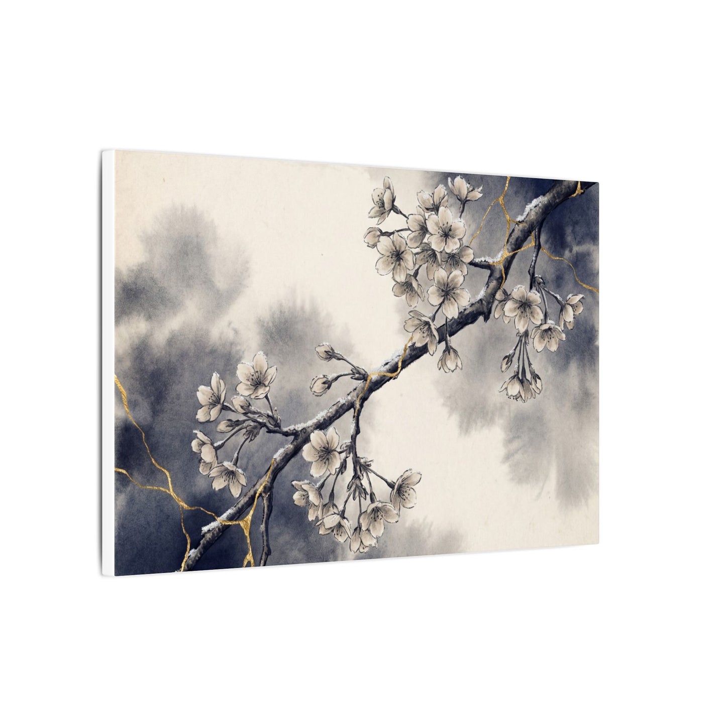 Ma Cherry Blossom Canvas Art - Kintsugi Gold Vein