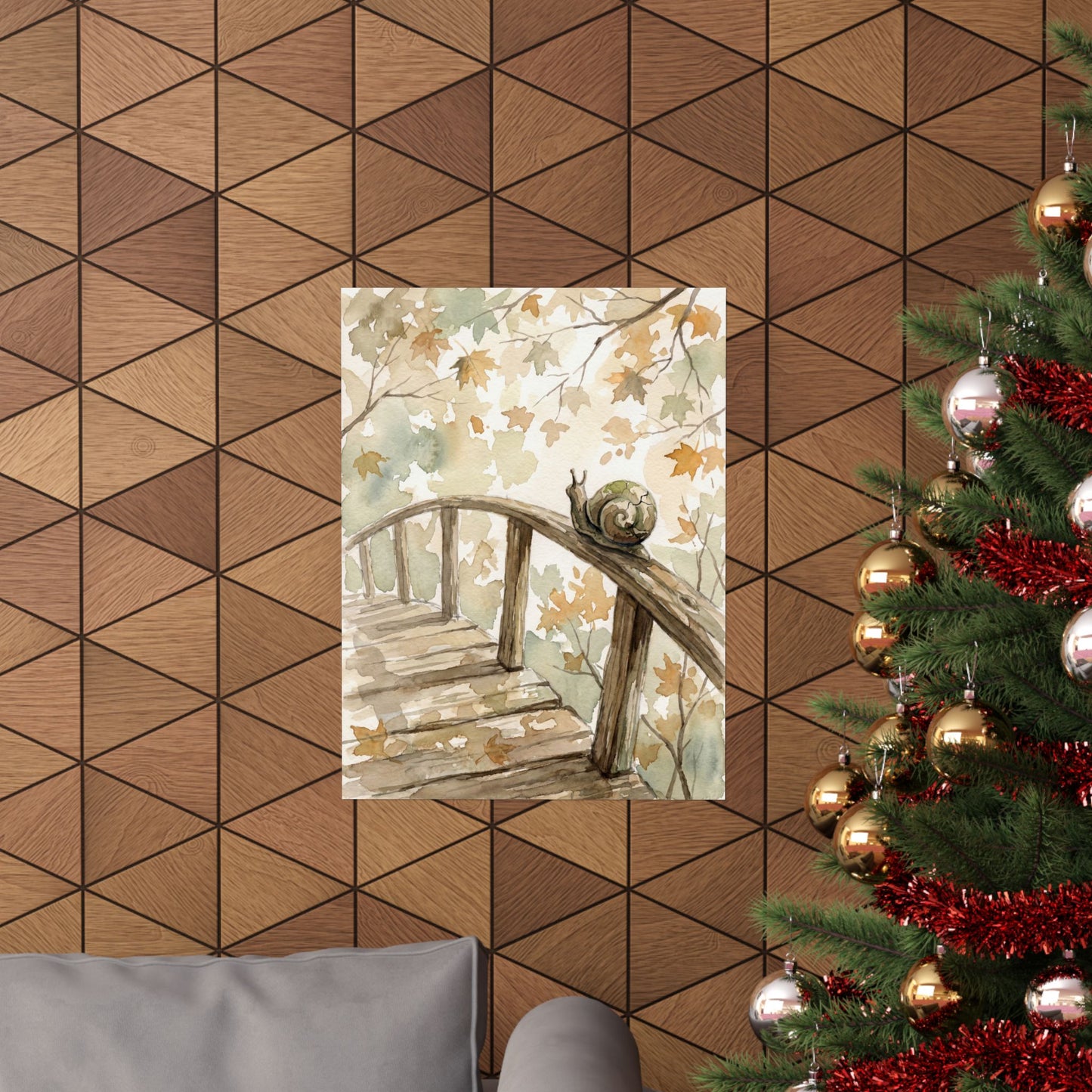 Datsuzoku Wooden Bridge Wall Art Print - Japandi Watercolor