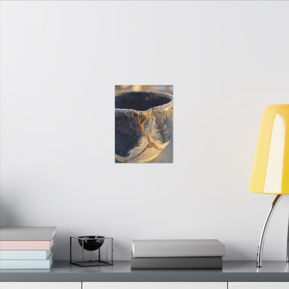 Winter Ceramic Bowl Gold Vein Canvas Art | Healing Decor