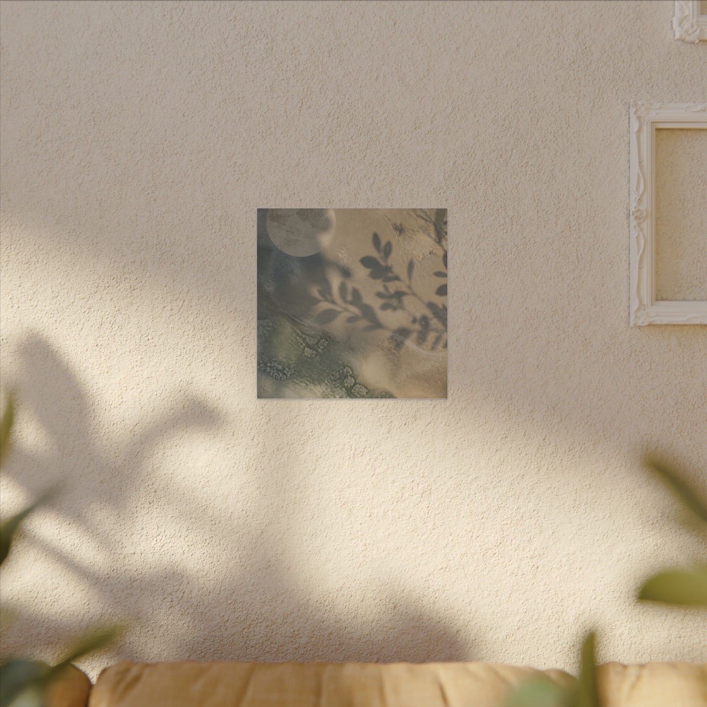Japandi Shadow Play in Moonlight | Texture Canvas Art