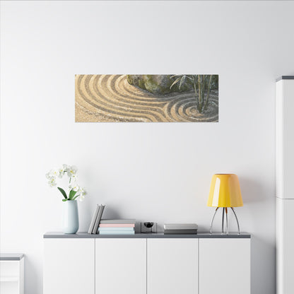 Rock Garden Winter Canvas Art | Zen Peaceful Design