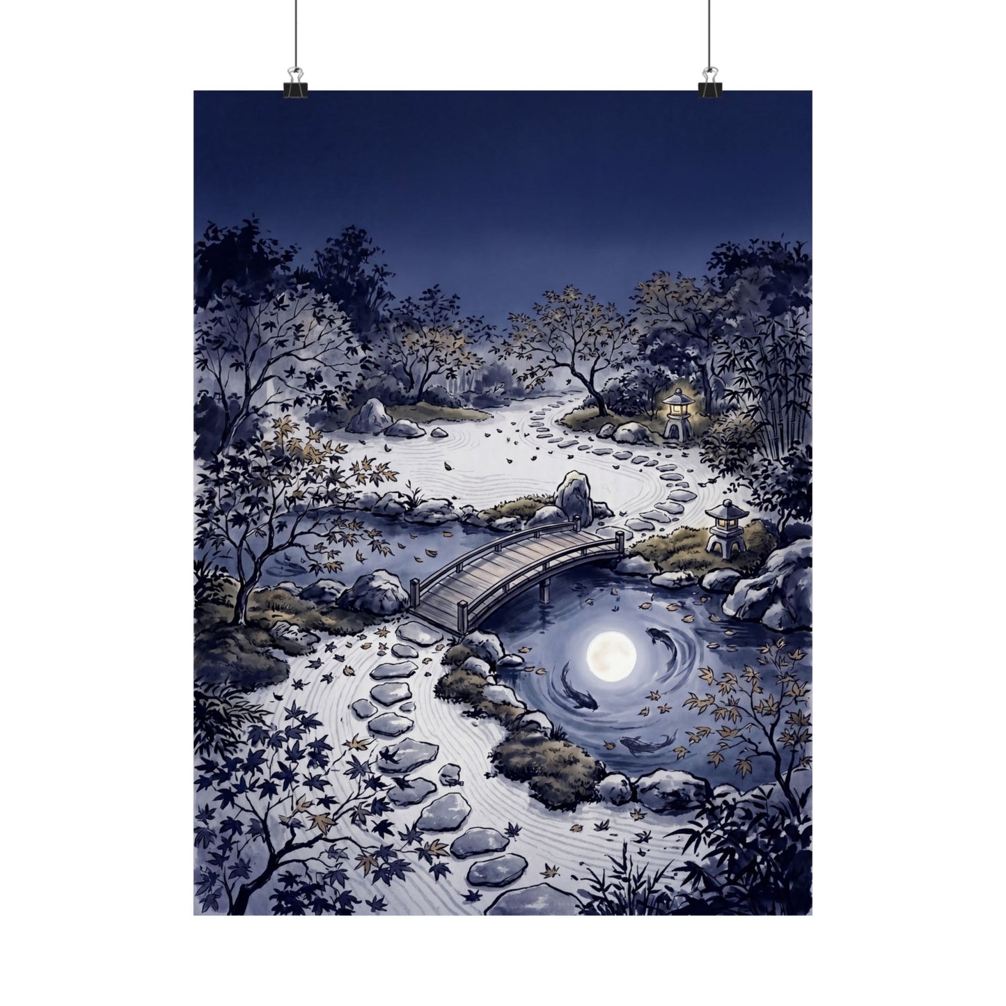 Contemplative Torii Gate Wall Art Print - Enso Zen