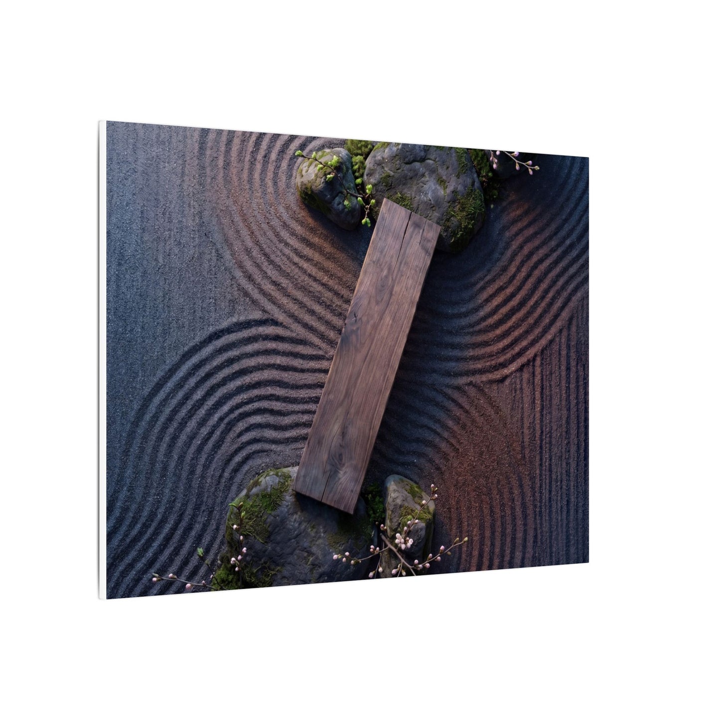 Spring Rock Garden Moody Minimal Canvas Art | Atmospheric Decor
