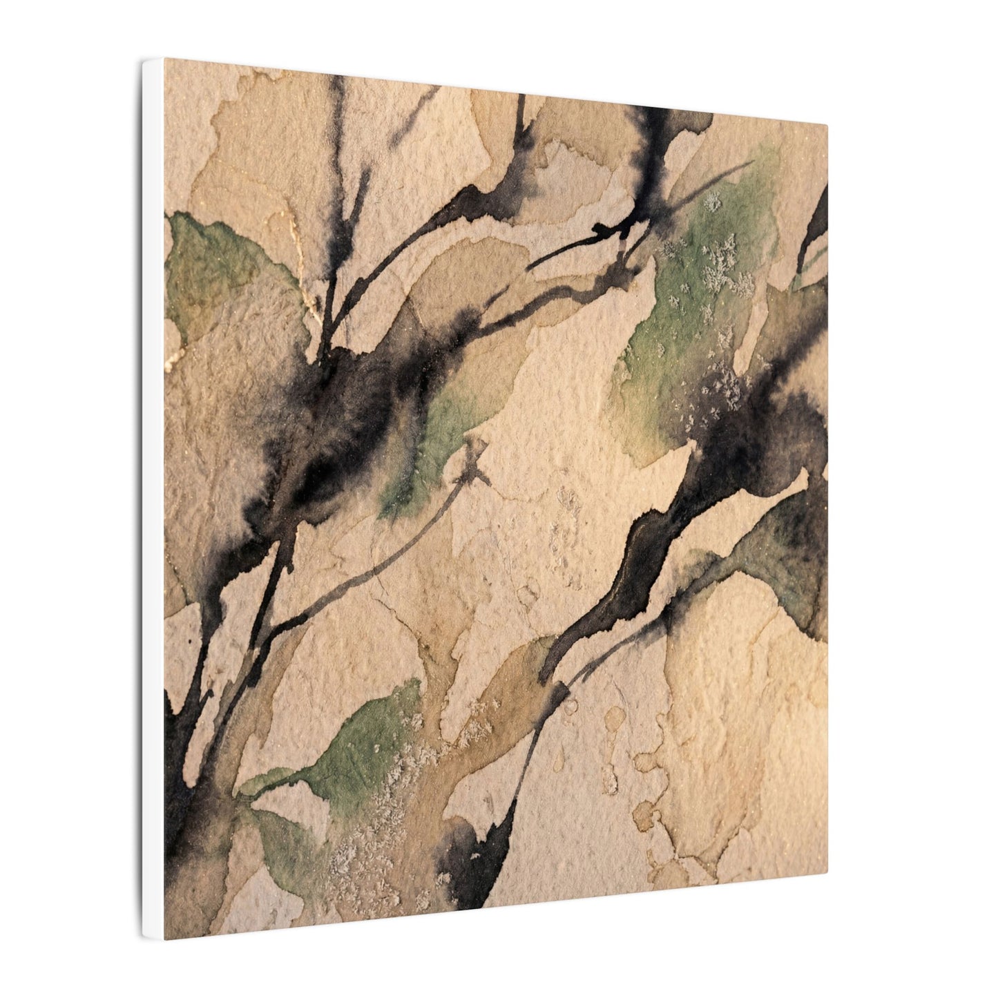 Japandi Shadow Play in Golden Hour | Watercolor Canvas Art
