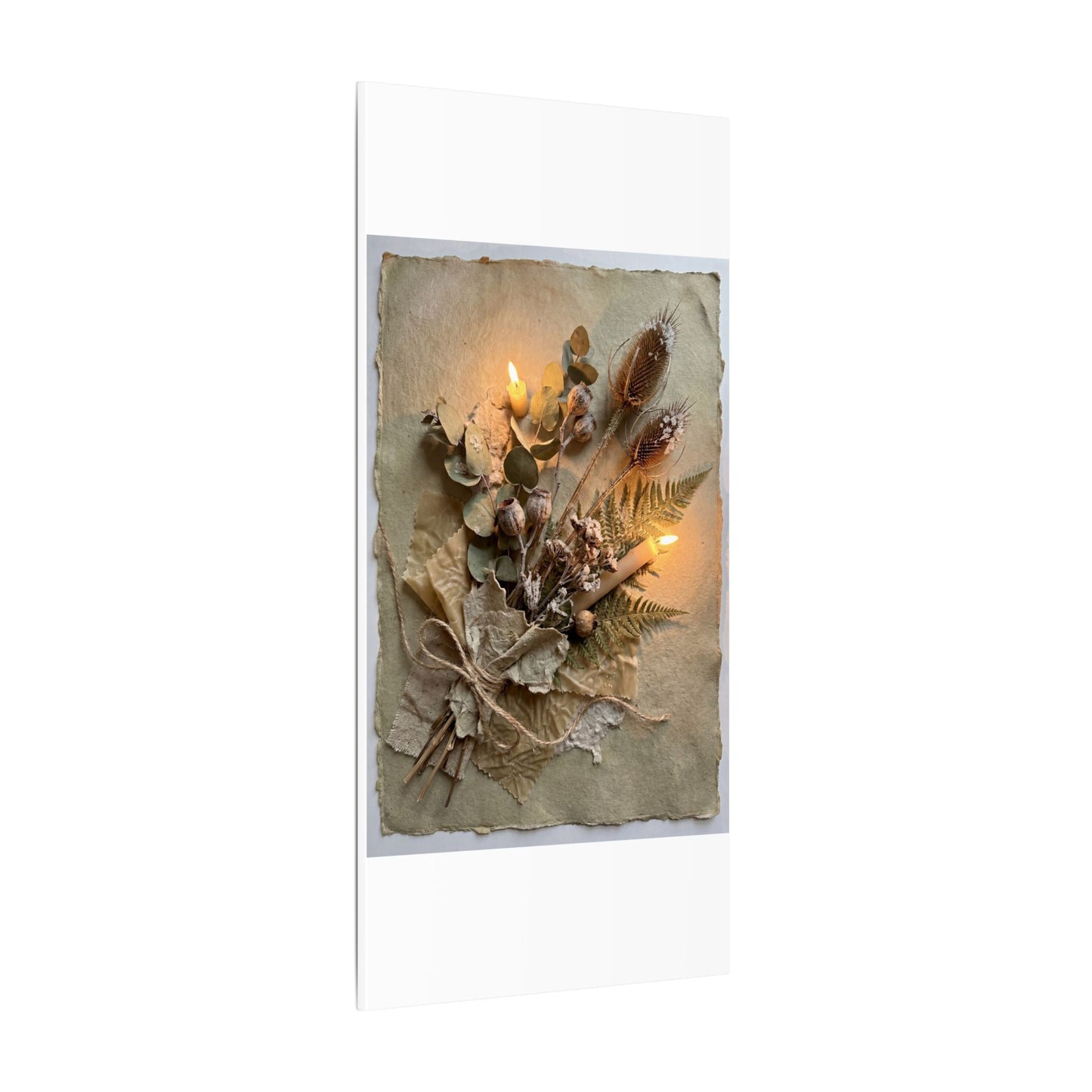 Dried Flowers Texture Canvas Art | Warm Japandi Art
