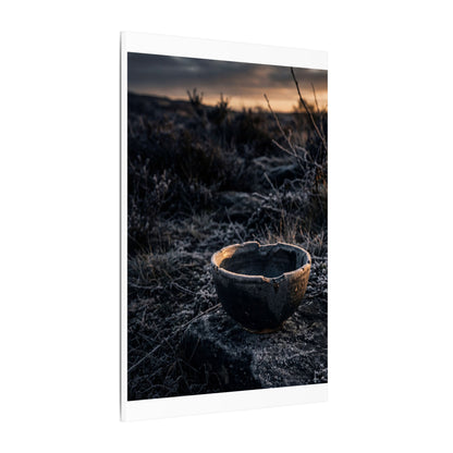 Kanso Ceramic Bowl Canvas Art - Dark Japandi Dark Texture