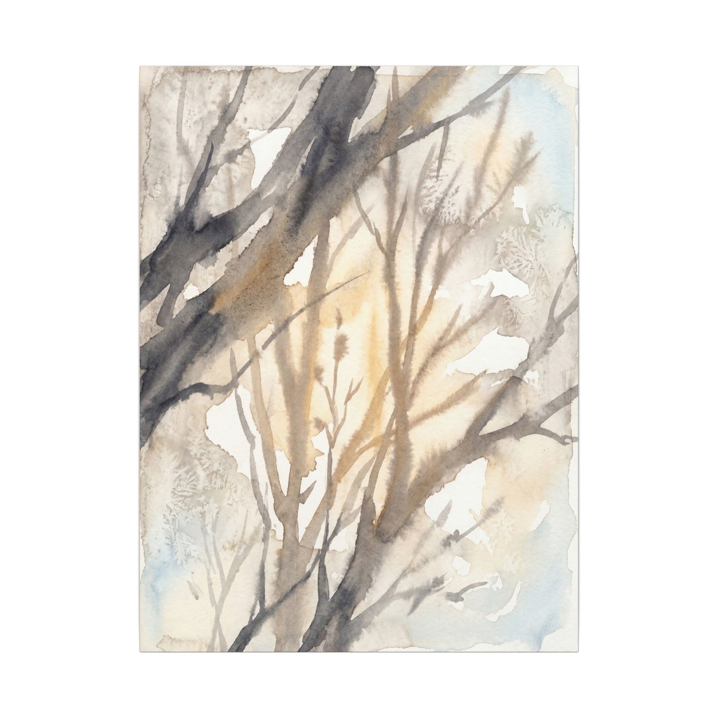 Ma Shadow Play Canvas Art - Japandi Watercolor