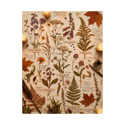 Autumn Dried Flowers Herbarium Wall Art Print | Earthy Decor