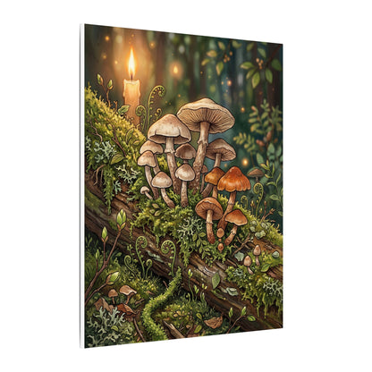 Spring Wild Mushrooms Herbarium Canvas Art | Rustic Decor