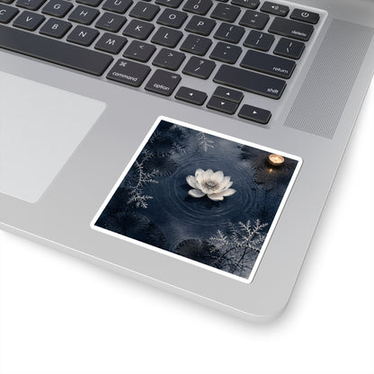 Peaceful Lotus Flower Sticker - Sumi E Zen