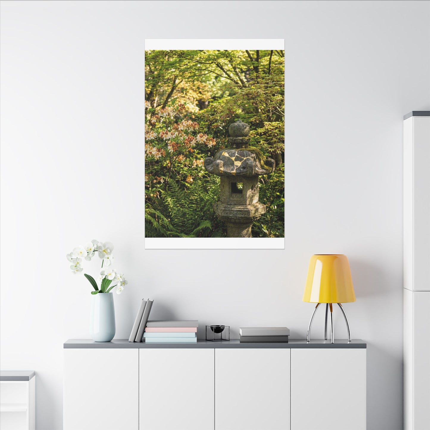 Spring Stone Lantern Gold Repair Canvas Art | Beautiful Decor