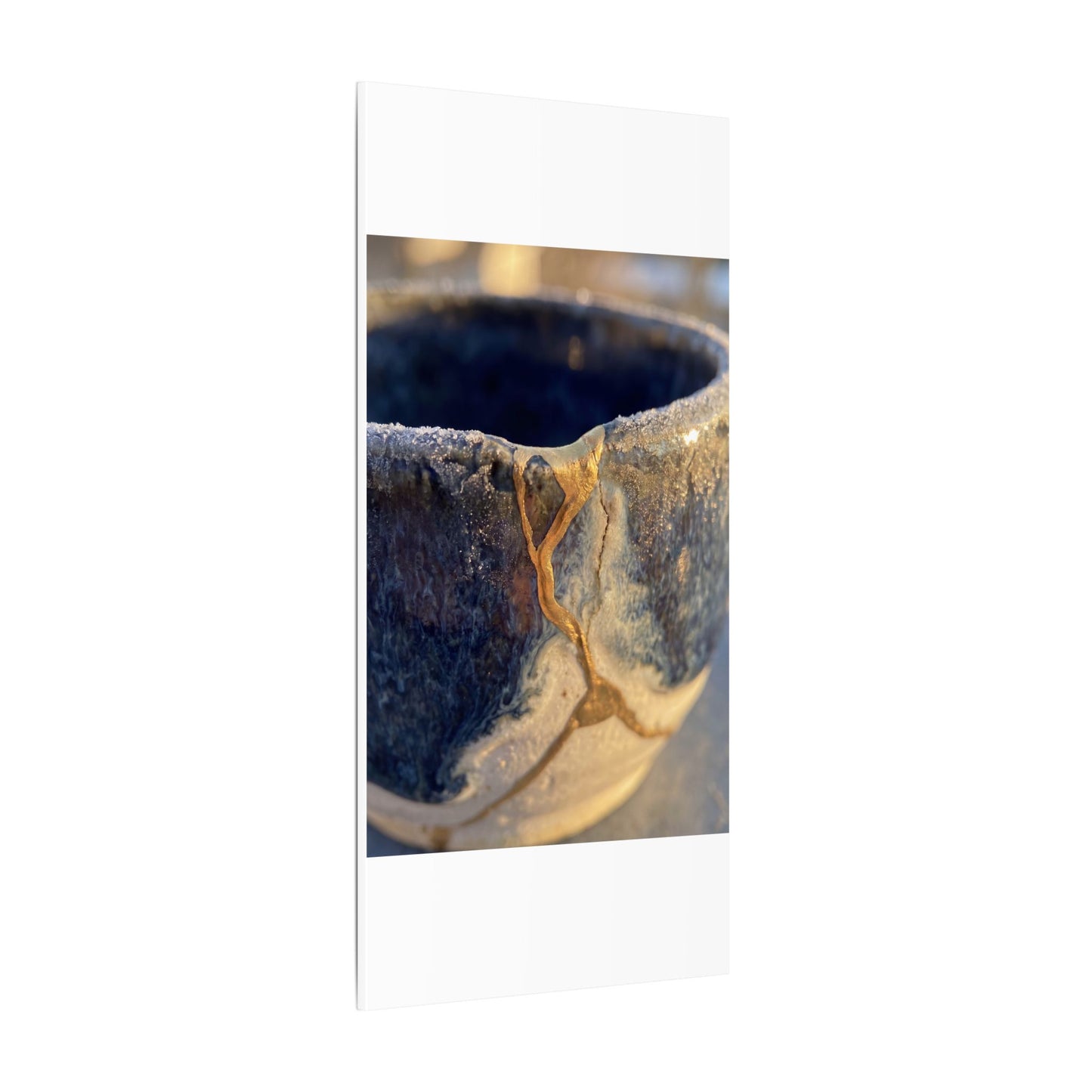 Winter Ceramic Bowl Gold Vein Canvas Art | Healing Decor