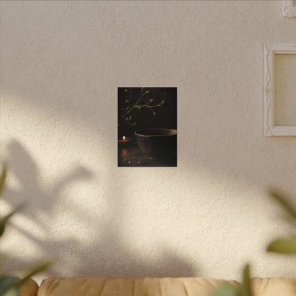 Moody Ceramic Bowl Canvas Art - Shadow Zen Dark Japandi