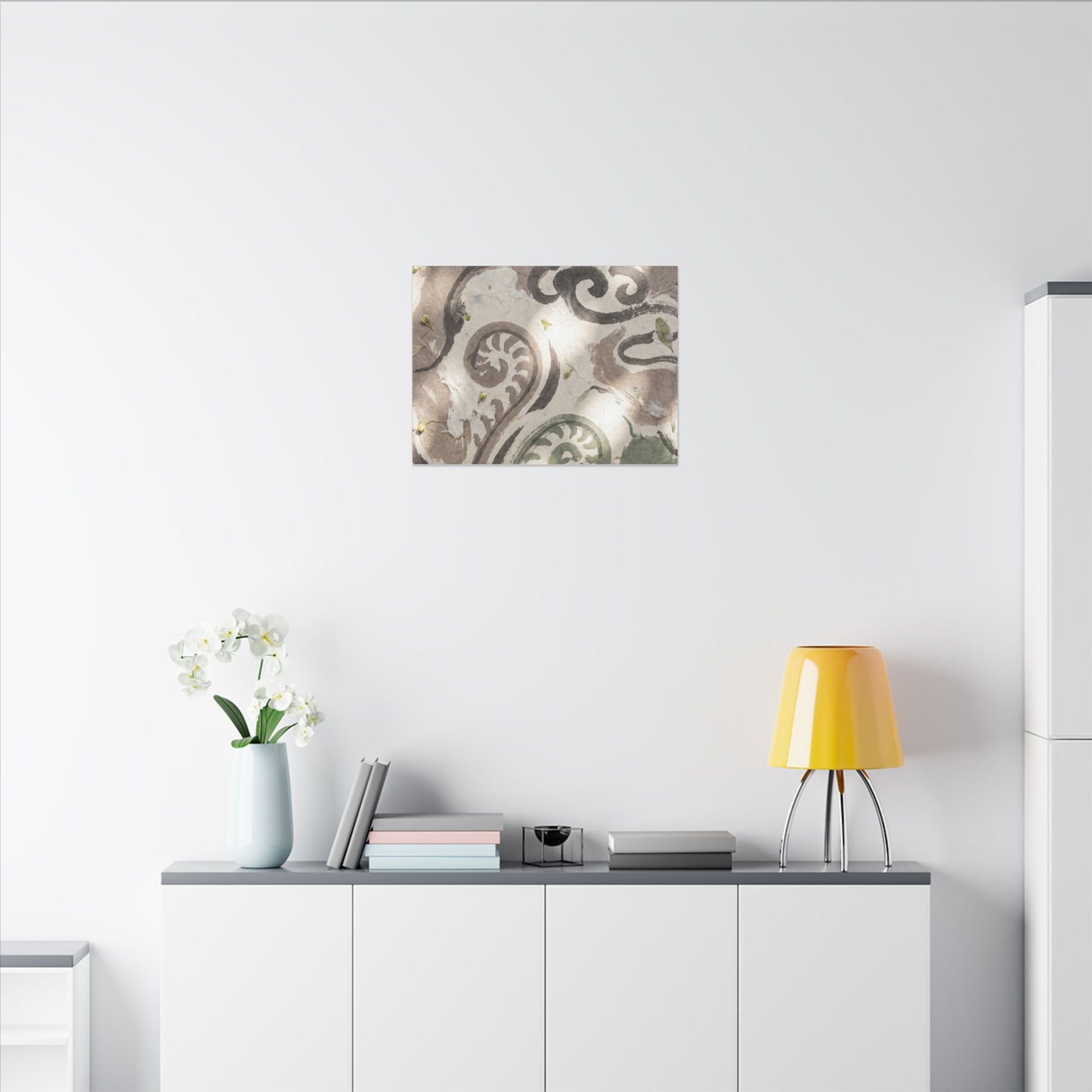 Dappled Ink Brushstroke Canvas Art - Japandi Ma