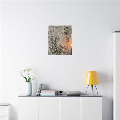Datsuzoku Fern Unfurling Canvas Art - Japandi Texture