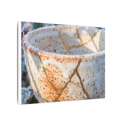 Resilient Ceramic Bowl Canvas Art - Gold Vein Kintsugi