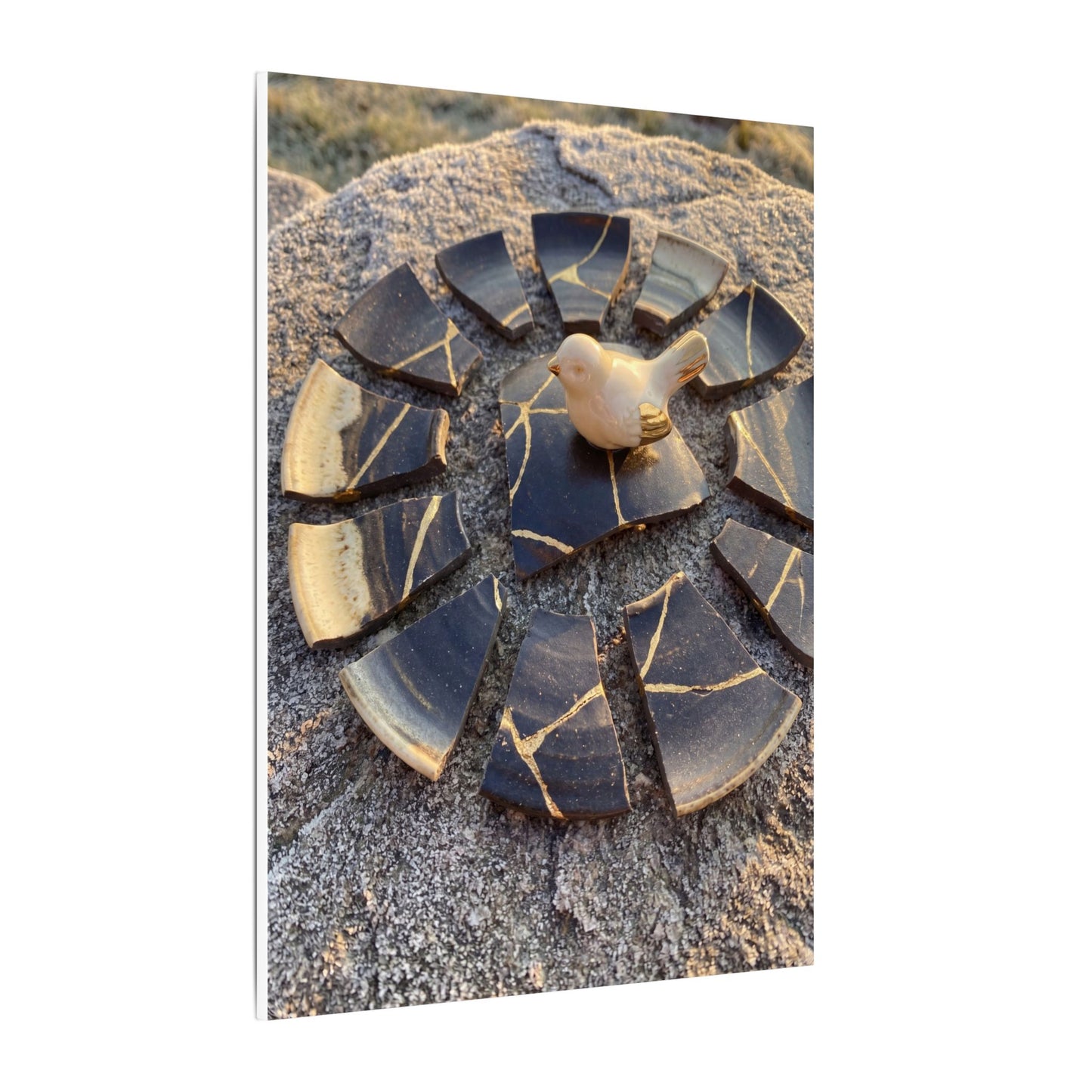 Golden Hour Broken Pottery Canvas Art - Kintsugi Datsuzoku