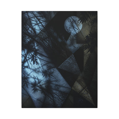 Shadow Play Winter Canvas Art | Dark Japandi Luxurious Design