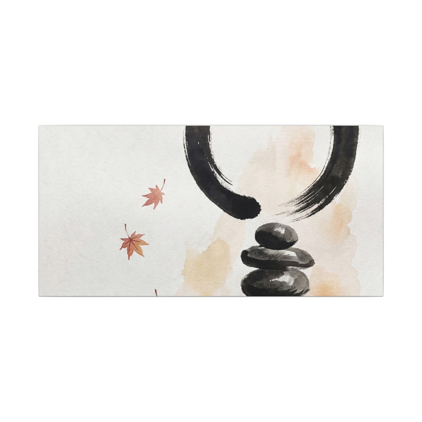 River Stones Canvas Art | Autumn Zen Enso Art