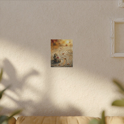Autumn Rock Garden Watercolor Canvas Art | Neutral Decor
