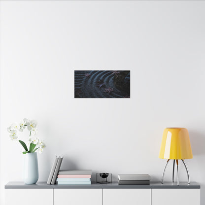 Rock Garden Canvas Art | Autumn Dark Japandi Dark Texture Art