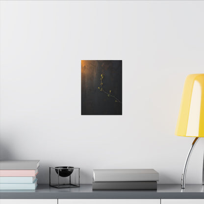 Dark Japandi Rust Patina in Golden Hour | Moody Minimal Canvas Art