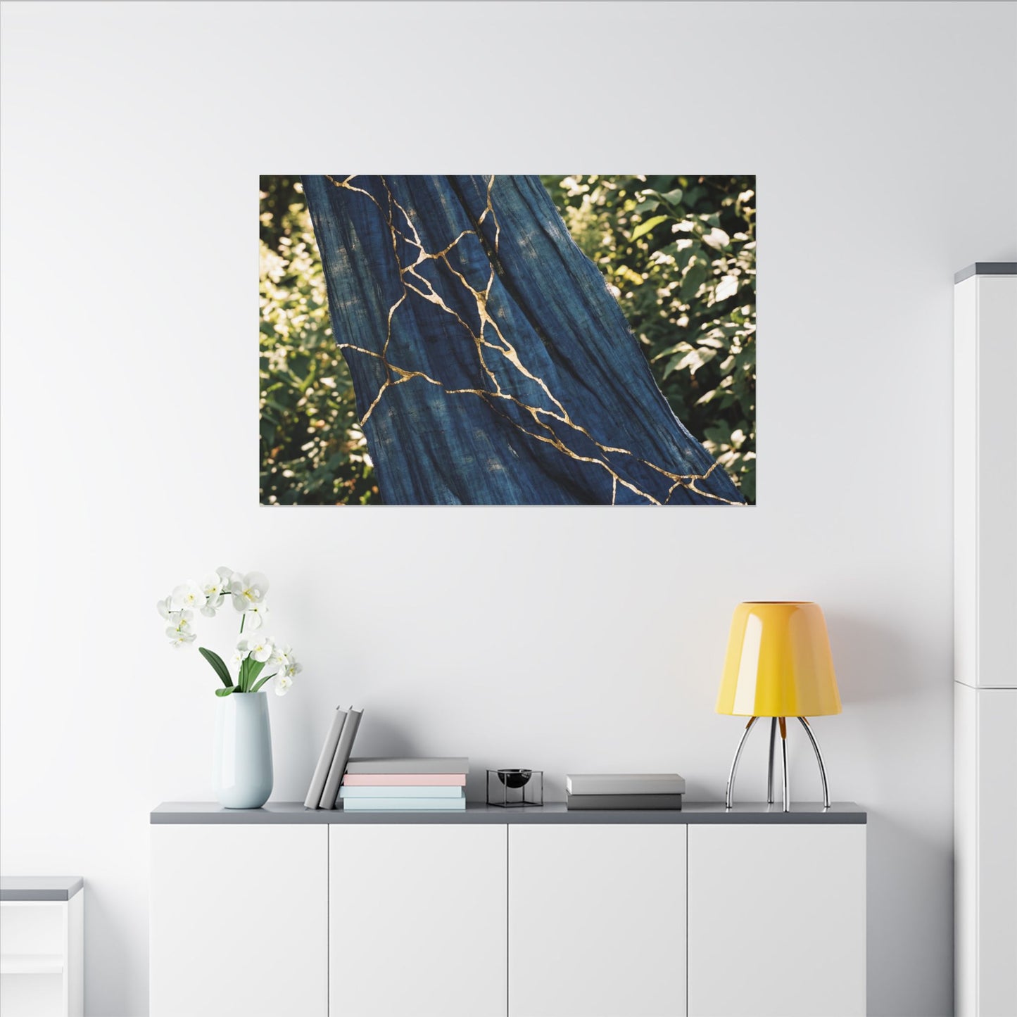 Resilient Silk Drape Canvas Art - Gold Repair Kintsugi