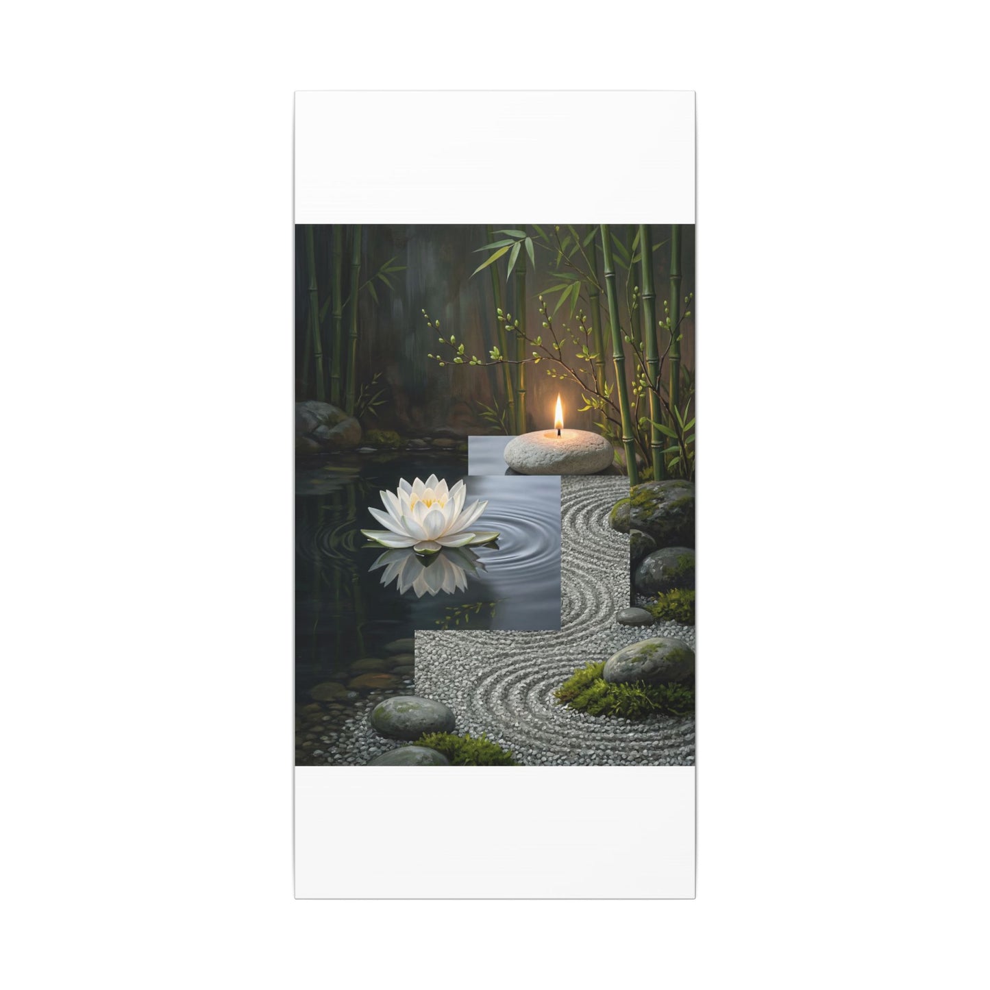 Candlelight Lotus Flower Canvas Art - Zen Kanso