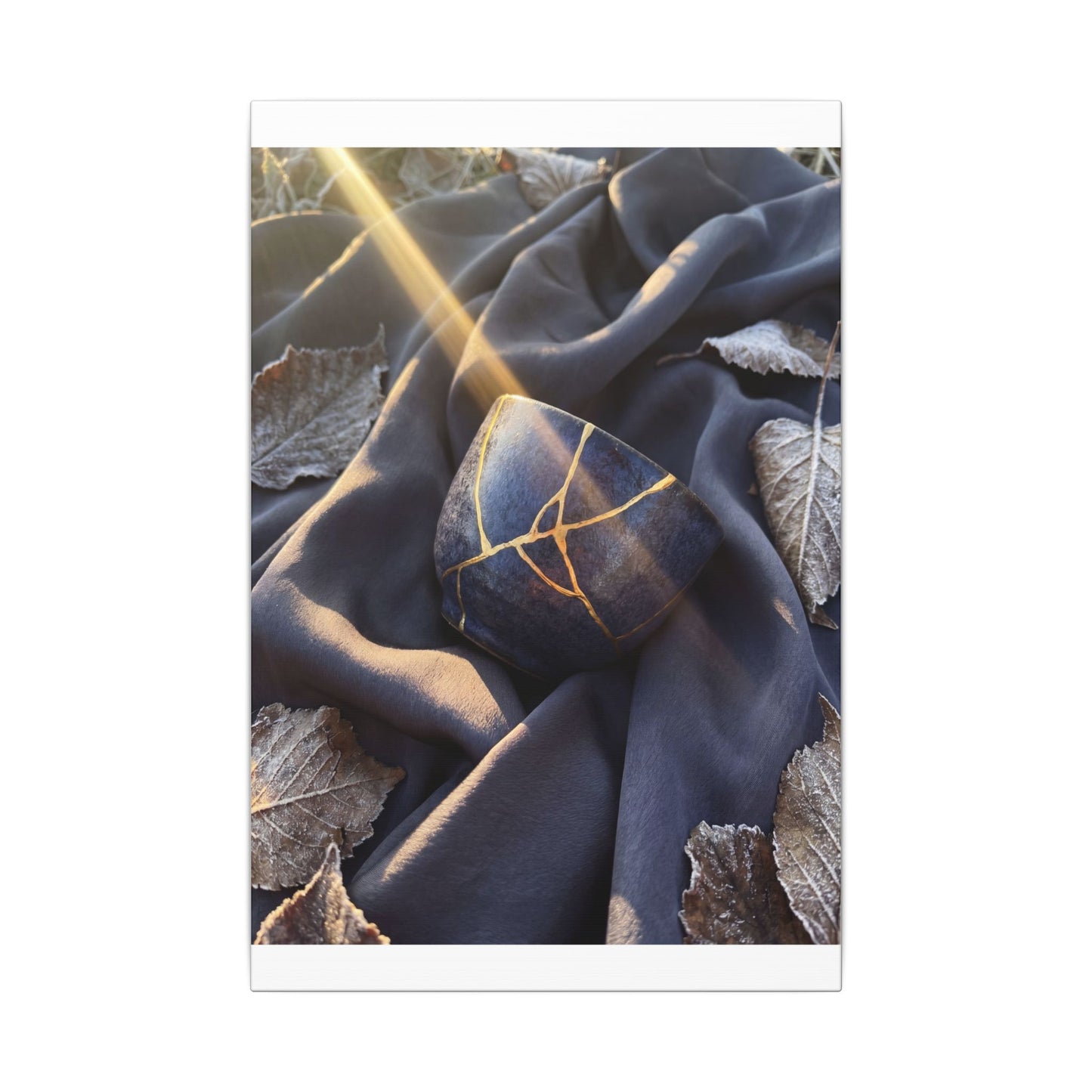 Winter Silk Drape Gold Repair Canvas Art | Artful Decor