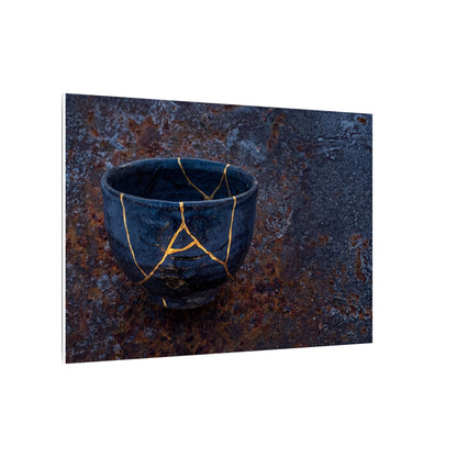 Rust Patina Winter Canvas Art | Kintsugi Healing Design
