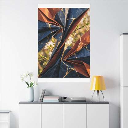 Golden Hour Paper Fold Canvas Art - Kintsugi Ma