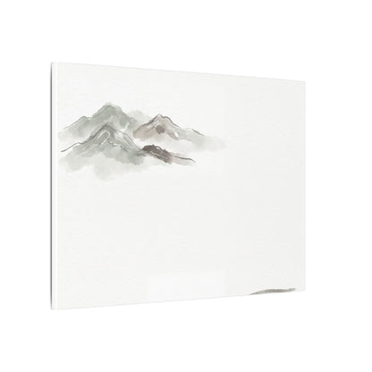 Winter Mountain Mist Minimal Line Canvas Art | Elegant Decor