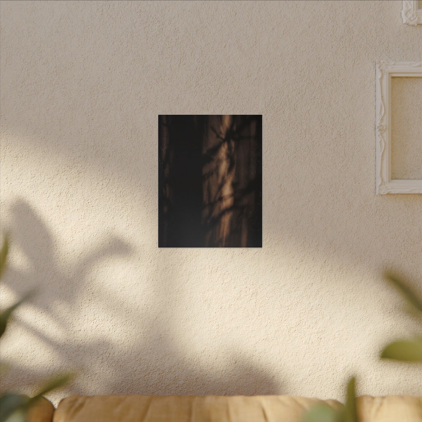 Winter Shadow Play Moody Minimal Canvas Art | Luxurious Decor