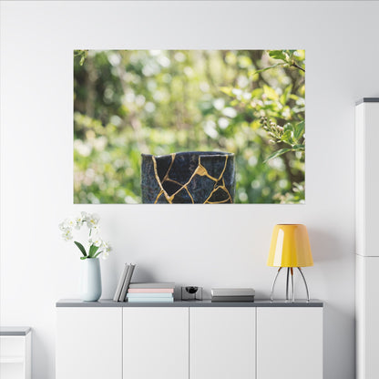 Kintsugi Broken Pottery in Dappled | Broken Beauty Canvas Art