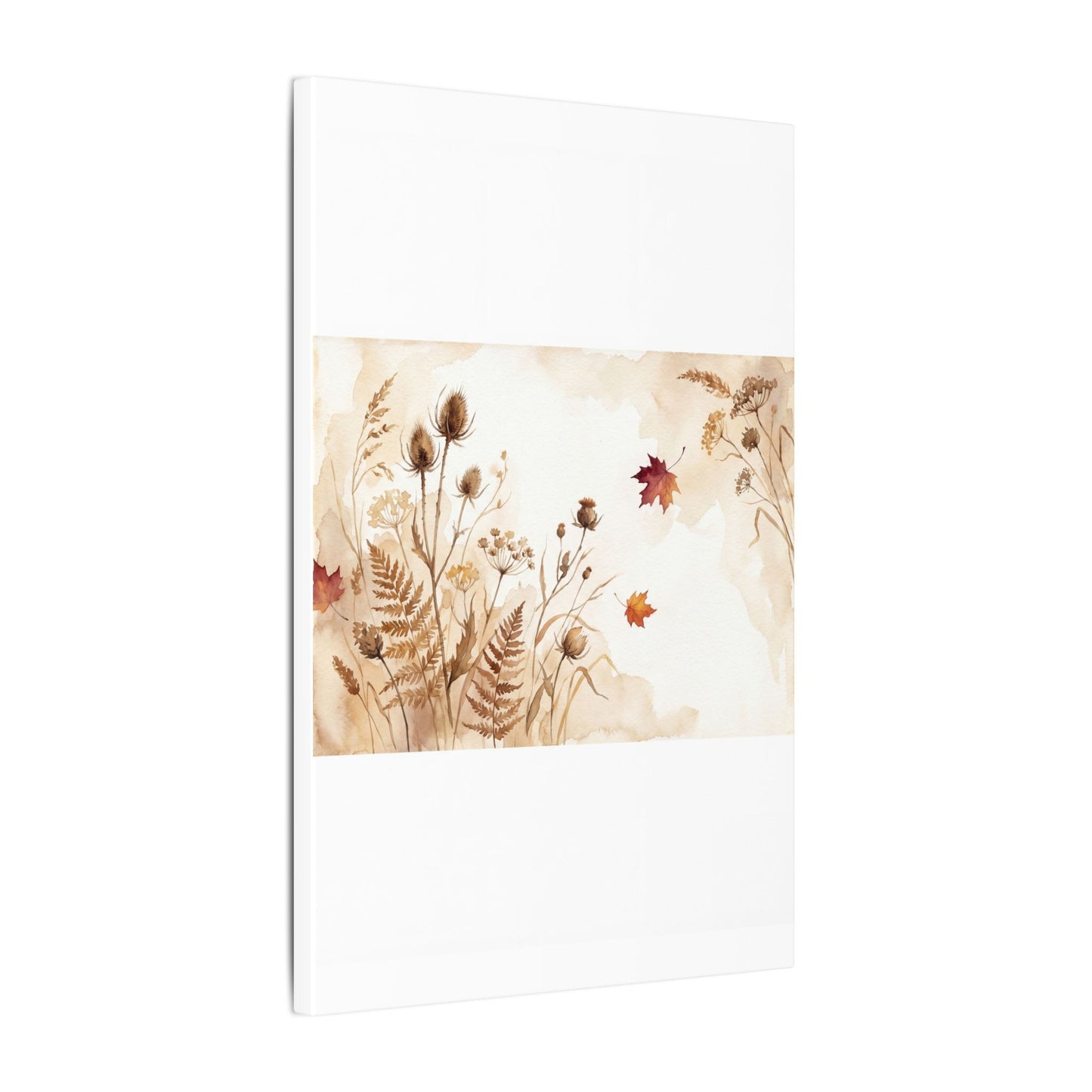 Dried Flowers Canvas Art | Autumn Japandi Watercolor Art