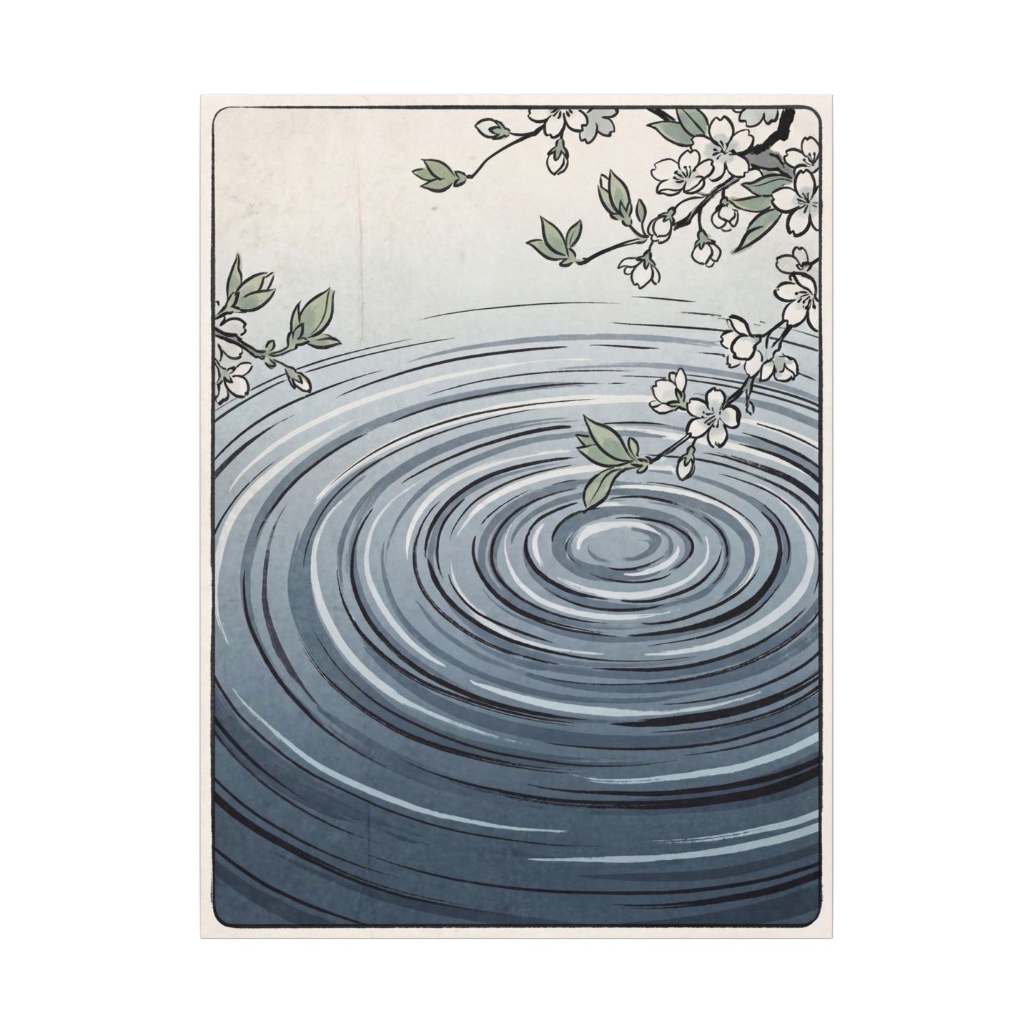 Calm Water Ripple Canvas Art - Ukiyo E Inspired Zen