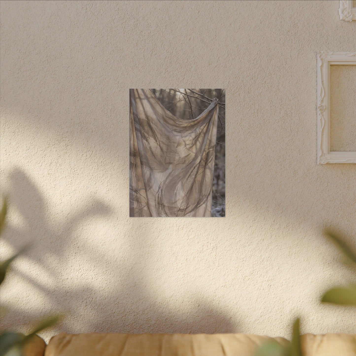 Ma Silk Drape Canvas Art - Japandi Japanese Pattern