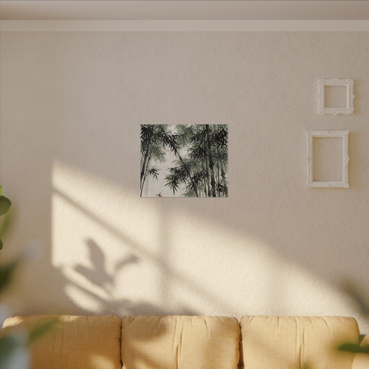 Zen Bamboo Grove in Overcast | Sumi E Canvas Art