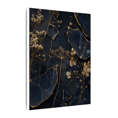 Philosophical Dried Flowers Canvas Art - Broken Beauty Kintsugi